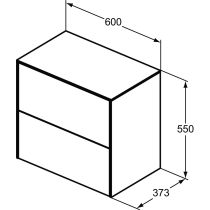 CONCA Umývadlová skrinka 60 cm s hornou doskou, šírka 37 cm,  T4327Y6