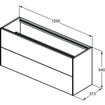 CONCA Umývadlová skrinka 120 cm bez hornej dosky, šírka 37 cm,  T3951Y5