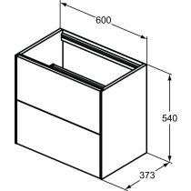 CONCA Umývadlová skrinka 60 cm bez hornej dosky, šírka 37 cm,  T4354Y1
