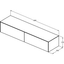 CONCA Umývadlová skrinka 200 cm s hornou doskou, šírka 50 cm,  T4316Y2