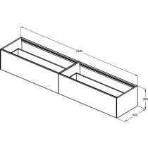 CONCA Umývadlová skrinka 240 cm bez hornej dosky, šírka 50 cm,  T4333Y6
