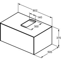 CONCA Umývadlová skrinka 80 cm s hornou doskou, šírka 50 cm,  T3929Y2