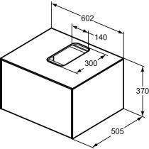 CONCA Umývadlová skrinka 60 cm s hornou doskou, šírka 50 cm,  T3928Y4