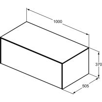 CONCA Umývadlová skrinka 100 cm s hornou doskou, šírka 50 cm,  T4313Y1