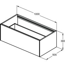 CONCA Umývadlová skrinka 100 cm bez hornej dosky, šírka 50 cm,  T3988Y1
