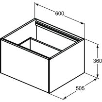 CONCA Umývadlová skrinka 60 cm bez hornej dosky, šírka 50 cm,  T3982Y1