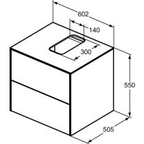 CONCA Umývadlová skrinka 60 cm s hornou doskou, šírka 50 cm,  T3940Y1