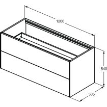CONCA Umývadlová skrinka 120 cm bez hornej dosky, šírka 50 cm,  T3945Y1