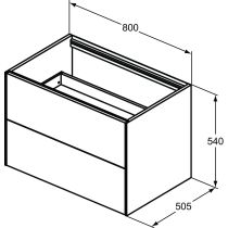 CONCA Umývadlová skrinka 80 cm bez hornej dosky, šírka 50 cm,  T4356Y1