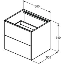 CONCA Umývadlová skrinka 60 cm bez hornej dosky, šírka 50 cm,  T4355Y1