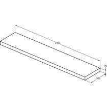 CONCA Nábytková polica, šírka 50 cm, 240x50 cm, T4342Y1