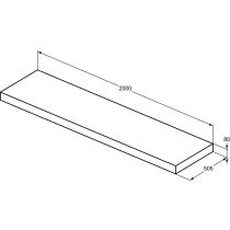 CONCA Nábytková polica, šírka 50 cm, 200x50 cm, T4000Y1