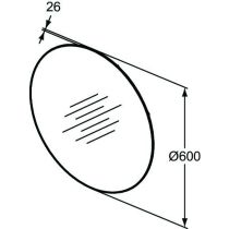 CONCA Kruhové zrkadlo Ø 60 cm s LED ambientným podsvietením, T3957BH