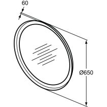 CONCA Kruhové zrkadlo Ø 65 cm s kovovou rozetou s LED osvetlením, T4131BH