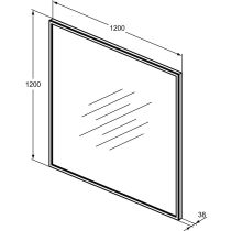 CONCA Štvorcové zrkadlo 120x120 cm s ambientným LED osvetlením, T3968BH
