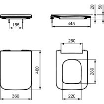 CONCA WC sedadlo Slim Slow-closing, T521101