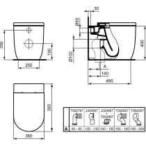 CONCA  WC stacionarné Aquablade 57x36 cm, T3751V1