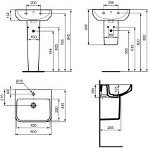 I.LIFE B Umývadlo  50x40 cm, T460901