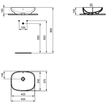 I.LIFE B Umývadlo na dosku 45x37 cm, T509201
