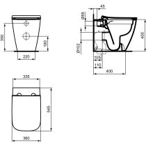 I.LIFE B WC stacionárne hranaté RIMLESS+, 54x36 cm, T4616HY