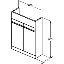 I.LIFE S Vrchná doska na skrinku pod polozápustné  umývadlo 60 cm, farba matná biela, T5300DU
