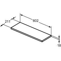 I.LIFE S Vrchná doska na skrinku pod polozápustné  umývadlo 60 cm, farba matná biela, T5300DU