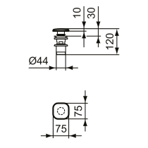STRADA II Click-Clack odpadová pileta malá chróm, T3630AA