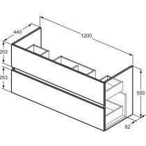 EUROVIT+ Skrinka pod dvojumývadlo 123x47 cm, R0266Y9