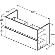 EUROVIT+ Skrinka pod umývadlo 103x47 cm, R0265TI