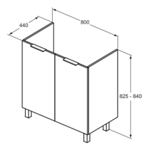 EUROVIT+ Skrinka pod umývadlo 84x48 cm, R0262Y9