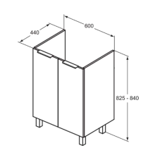 EUROVIT+ Skrinka pod umývadlo 60x44 cm, R0258Y9