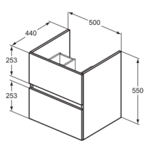EUROVIT+ Skrinka pod umývadlo 50x44 cm, R0256Y9
