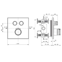 CERATHERM NAVIGO Vaňová termostatická podomietková batéria, diel 2, A7302GN