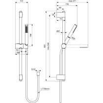 IDEALRAIN  Sprchová kombinácia M1, A7616XG