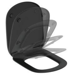 TESI WC sedadlo Wrapover Slow-closing, farba hodvávna čierna, T3529V3