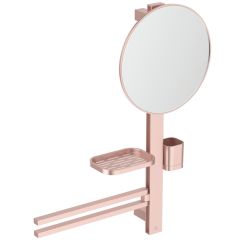 ALU+ Beauty Bar M, tyč s príslušenstvom 70 cm a zrkadlom 32 cm, Rosé - Ružová , BD588RO