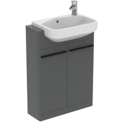 I.LIFE S Skrinka stojacia 2 dvierková pod polozápustné umývadlo 60 cm, farba matná sivý kremeň, T5298NG