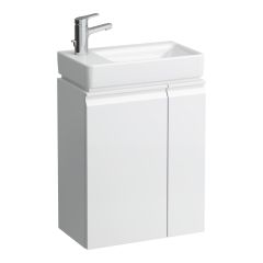 LAUFEN LAUFEN PRO S Umývadielko asymetrické ľavé H815955 so skrinkou, vr. sifónu a upevňovacie sady, 480x280x690 mm, Biela 475, H8629654751041