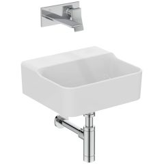 CONCA Umývadielko 40x35 cm, bez otvoru pre batériu, farba biela lesklá, bez prepadového otvoru, T387501