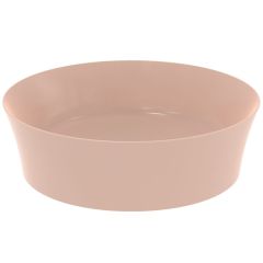 IPALYSS Umývadlo na dosku kruhové Ø40 cm bez prepadu, bez otvoru pre batériu, farba Telovo-ružová, E1398V7