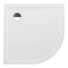 LAUFEN PLATINA Oceľová sprchová vanička štvrťkruh, rádius 550mm, s protihlukovými podložkami, 1000x1000x25 mm, Biela matná 757, H2150097570401