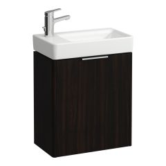 LAUFEN BASE Skrinka pod umývadlo, pánty dvierok vľavo, pre umývadlo H815955, 470x265x530 mm, Tmavohnedý brest 263, H4021011102631