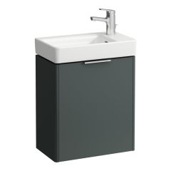 LAUFEN BASE Skrinka pod umývadlo, pánty dvierok vpravo, pre umývadlo H815954, 470x265x530 mm, Šedá traffic 266, H4021021102661