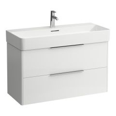 LAUFEN BASE Skrinka pod umývadlo, 2 zásuvky, pre umývadlo H810287, 930x390x530 mm, Biela lesklá 261, H4024121102611
