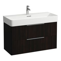 LAUFEN BASE Skrinka pod umývadlo, 2 zásuvky, pre umývadlo H810287, 930x390x530 mm, Tmavohnedý brest 263, H4024121102631
