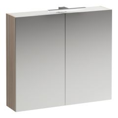 LAUFEN BASE Zrkadlová skrinka s osvetlením, el. zástrčkou EU IP44, 800x185x700 mm, Bledý brest 262, H4028021102621
