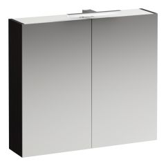 LAUFEN BASE Zrkadlová skrinka s osvetlením, el. zástrčkou EU IP44, 800x185x700 mm, Tmavohnedý brest 263, H4028021102631