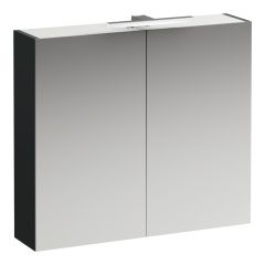 LAUFEN BASE Zrkadlová skrinka s osvetlením, el. zástrčkou EU IP44, 800x185x700 mm, Šedá traffic 266, H4028021102661