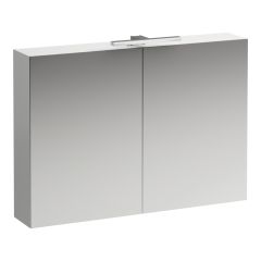 LAUFEN BASE Zrkadlová skrinka s osvetlením, el. zástrčkou EU IP44, 1000x185x700 mm, Biela lesklá 261, H4028521102611