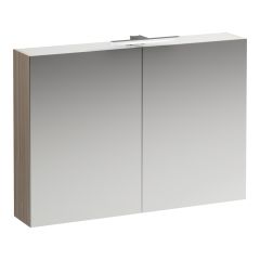 LAUFEN BASE Zrkadlová skrinka s osvetlením, el. zástrčkou EU IP44, 1000x185x700 mm, Bledý brest 262, H4028521102621